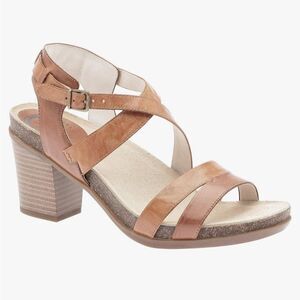 Abeo BIANA Brown Leather Biosystem  Strappy Open Toe Block Heel Sandals